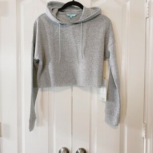 Miss Posh Loungewear Woman’s Cropped Gray Hoodie Long Sleeve Size Small